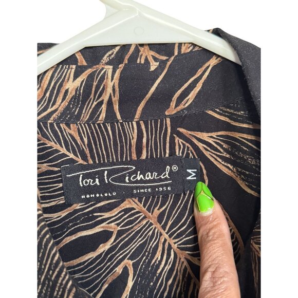 Tori Richard Honolulu Tropical Leaf Print Men's Button Down Shirt Size Medium d1 - Picture 3 of 7